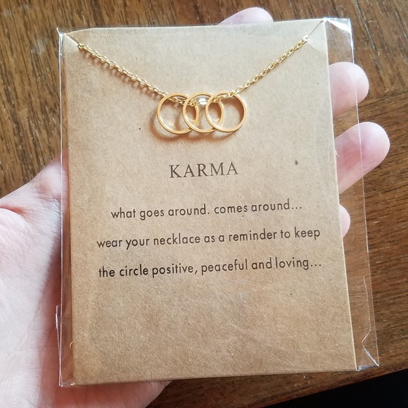 NWOT Gold Karma Necklace - Picture 2 of 4